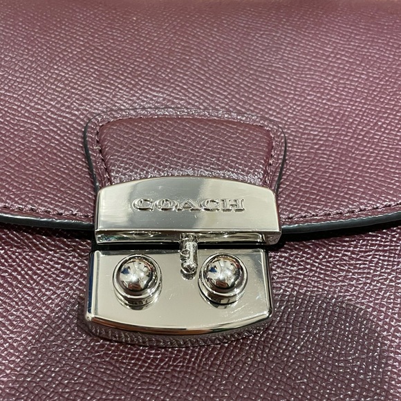 Coach Burgundy Top Handle Purse - Picture 4 of 10